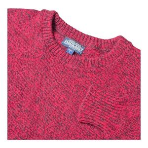 VTG‎ Lands' End Wool Blend Crewneck Sweater Red Black Made in USA Men's L